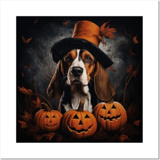 Halloween English Foxhound Posters and Art